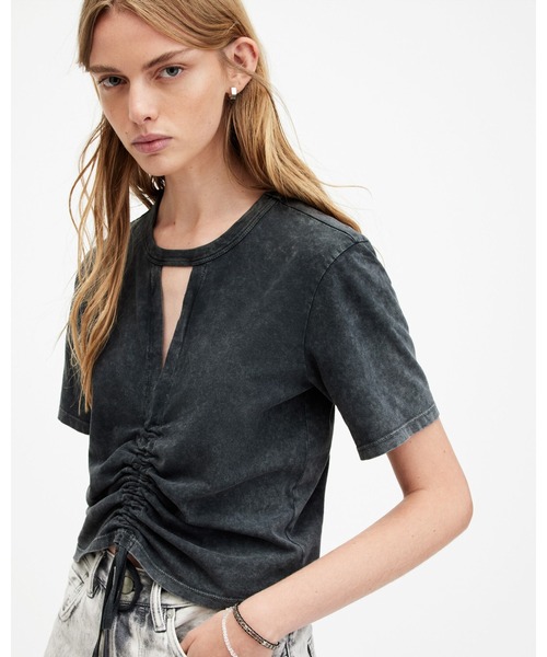 ALLSAINTS(オールセインツ)の「GIGI DRAWCORD T-SHIRT | GIGI ドローコード Tシャツ(Tシャツ/カットソー・レディース・ブラック系その他・4/6/8/10)」の9枚目の写真