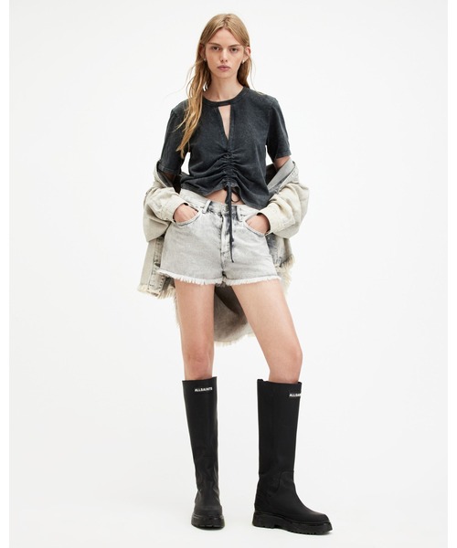 ALLSAINTS(オールセインツ)の「GIGI DRAWCORD T-SHIRT | GIGI ドローコード Tシャツ(Tシャツ/カットソー・レディース・ブラック系その他・4/6/8/10)」の10枚目の写真