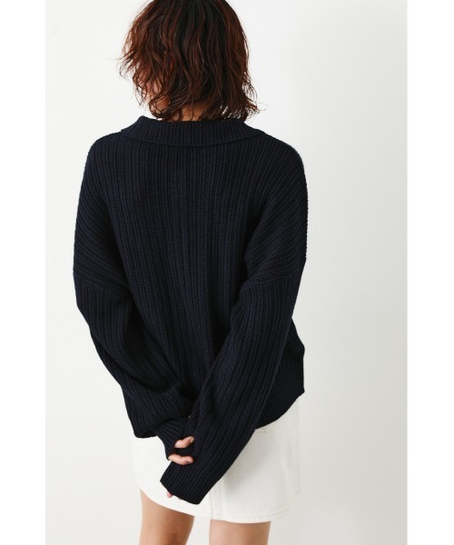 RODEO CROWNS WIDE BOWL（ロデオクラウンズワイドボウル）の「襟付きニットカーディガン（カーディガン/ボレロ・レディース・ネイビー/オフホワイト/ライトグリーン・FREE）」の20枚目の写真