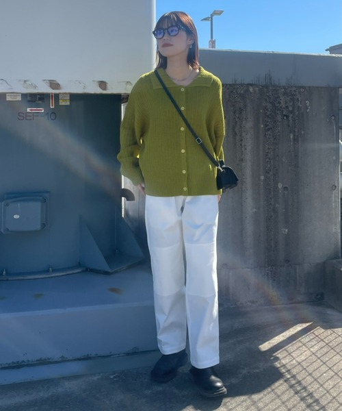 RODEO CROWNS WIDE BOWL（ロデオクラウンズワイドボウル）の「襟付きニットカーディガン（カーディガン/ボレロ・レディース・ネイビー/オフホワイト/ライトグリーン・FREE）」の15枚目の写真