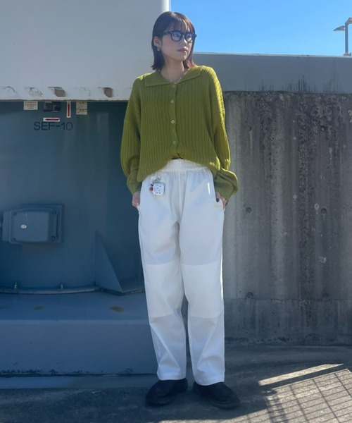 RODEO CROWNS WIDE BOWL（ロデオクラウンズワイドボウル）の「襟付きニットカーディガン（カーディガン/ボレロ・レディース・ネイビー/オフホワイト/ライトグリーン・FREE）」の19枚目の写真