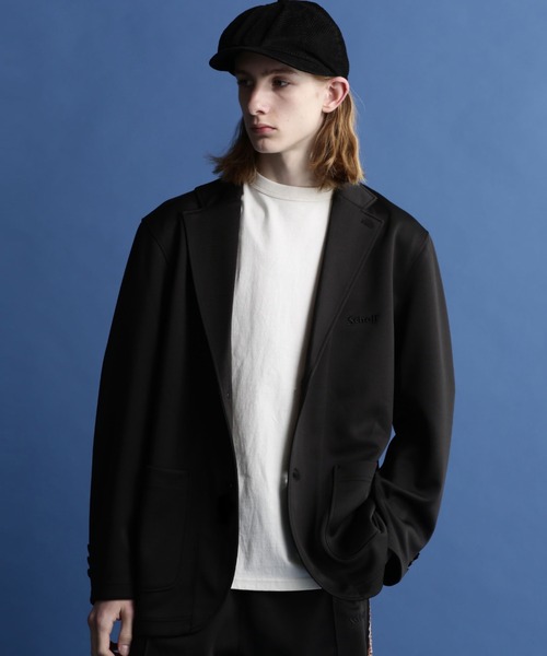 schott（ショット）の「【直営限定】 Schott/ショットJERSEY 2BUTTON JACKET/ジャージ 2ボタンジャケット（テーラードジャケット・メンズ・シルバー/ブラック/オレンジ・M/XL/L）」の2枚目の写真