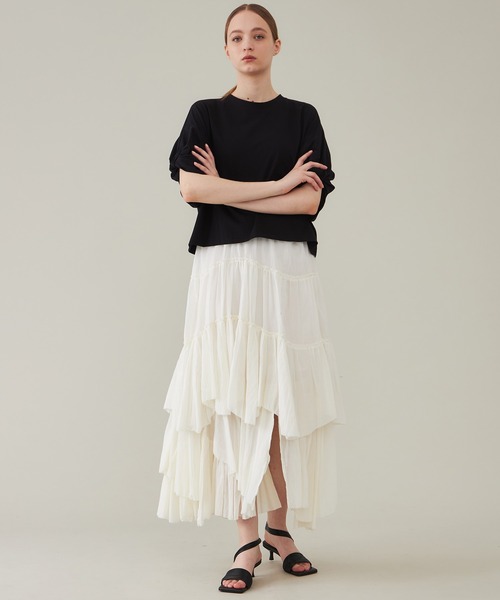 SAYAKADAVIS(サヤカディヴィス)の「【SAYAKA DAVIS/サヤカディヴィス】ツイストスリーブTee(Tシャツ/カットソー・レディース・ホワイト/ブラック/グリーン・SMALL)」の14枚目の写真