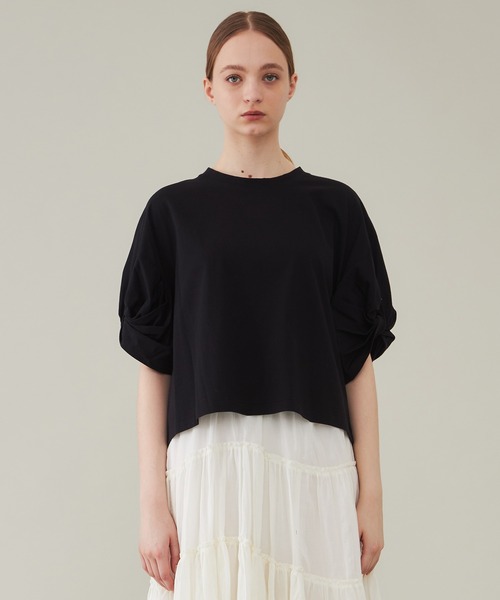 SAYAKADAVIS(サヤカディヴィス)の「【SAYAKA DAVIS/サヤカディヴィス】ツイストスリーブTee(Tシャツ/カットソー・レディース・ホワイト/ブラック/グリーン・SMALL)」の15枚目の写真