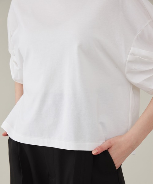 SAYAKADAVIS(サヤカディヴィス)の「【SAYAKA DAVIS/サヤカディヴィス】ツイストスリーブTee(Tシャツ/カットソー・レディース・ホワイト/ブラック/グリーン・SMALL)」の10枚目の写真