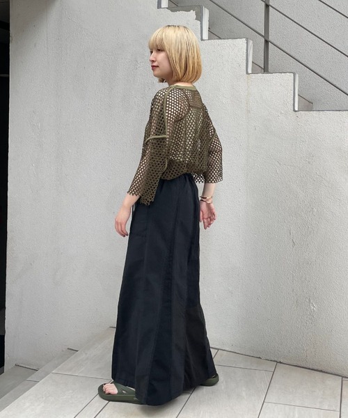 CIAOPANIC（チャオパニック）の「ミリタリー切替フレアスカート（スカート・レディース・ブラック/グリーン/カーキ・FREE）」の8枚目の写真