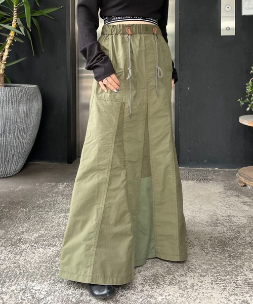 CIAOPANIC（チャオパニック）の「ミリタリー切替フレアスカート（スカート・レディース・ブラック/グリーン/カーキ・FREE）」の17枚目の写真