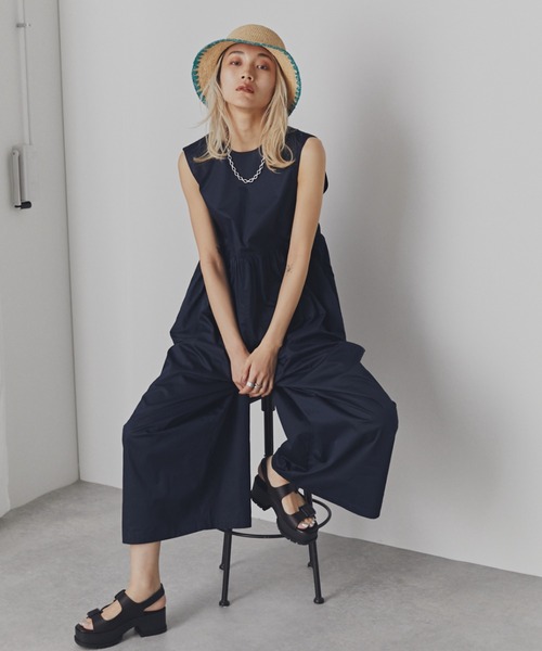 ROSE BUD（ローズバッド）の「(ROSE BUD pre)コンビネゾン（つなぎ/オールインワン・レディース・オレンジ/ネイビー・ONE SIZE）」の3枚目の写真