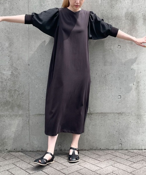 COMME CA ISM（コムサイズム）の「パフスリーブ Tシャツワンピース