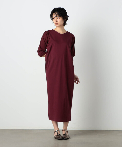 COMME CA ISM(コムサイズム)の「パフスリーブ Tシャツワンピース(ワンピース・レディース・ブラック/ワイン/ライトグレー/キャメル・MEDIUM/LARGE)」の5枚目の写真