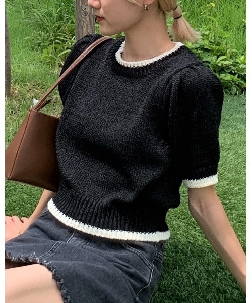 ALAND(エーランド)の「3.3 Field Trip/ラインパフニットTOP 2906499(ニット/セーター・レディース・アイボリー/ブラック・FREE)」の1枚目の写真