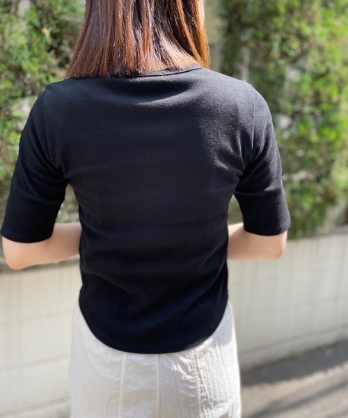 mi via loca（ミヴィアロカ）の「ビスチェデザインTシャツ（Tシャツ/カットソー・レディース・カーキ/ブラック/オフホワイト/モカ/グリーン系その他/ブラウン系その他・FREE）」の13枚目の写真