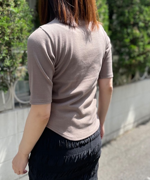 mi via loca（ミヴィアロカ）の「ビスチェデザインTシャツ（Tシャツ/カットソー・レディース・カーキ/ブラック/オフホワイト/モカ/グリーン系その他/ブラウン系その他・FREE）」の9枚目の写真