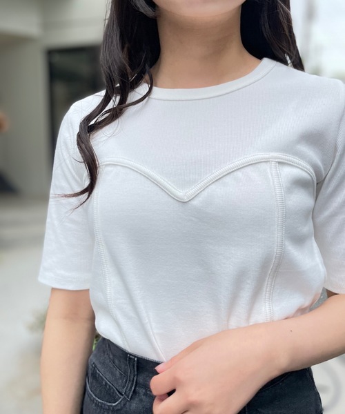 mi via loca（ミヴィアロカ）の「ビスチェデザインTシャツ（Tシャツ/カットソー・レディース・カーキ/ブラック/オフホワイト/モカ/グリーン系その他/ブラウン系その他・FREE）」の21枚目の写真