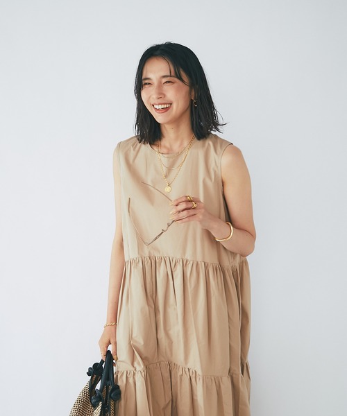 RIVE DROITE(リヴドロワ)の「タイプライターノースリティアードワンピース(ワンピース・レディース・ブラック/カーキ/ベージュ・FREE)」の21枚目の写真