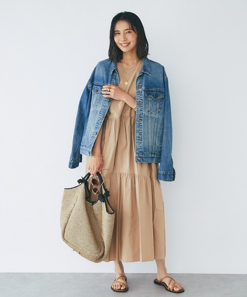 RIVE DROITE(リヴドロワ)の「タイプライターノースリティアードワンピース(ワンピース・レディース・ブラック/カーキ/ベージュ・FREE)」の20枚目の写真