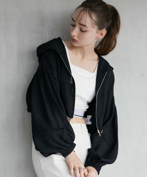 archives（アルシーヴ）の「シアーショートフーディ（その他アウター・レディース・アイボリー/ブラック/グレー/ブルーグレー/ブラウン・MEDIUM）」の17枚目の写真