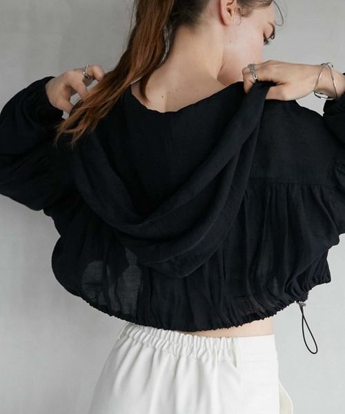 archives（アルシーヴ）の「シアーショートフーディ（その他アウター・レディース・アイボリー/ブラック/グレー/ブルーグレー/ブラウン・MEDIUM）」の19枚目の写真