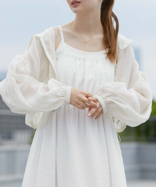 archives（アルシーヴ）の「シアーショートフーディ（その他アウター・レディース・アイボリー/ブラック/グレー/ブルーグレー/ブラウン・MEDIUM）」の6枚目の写真