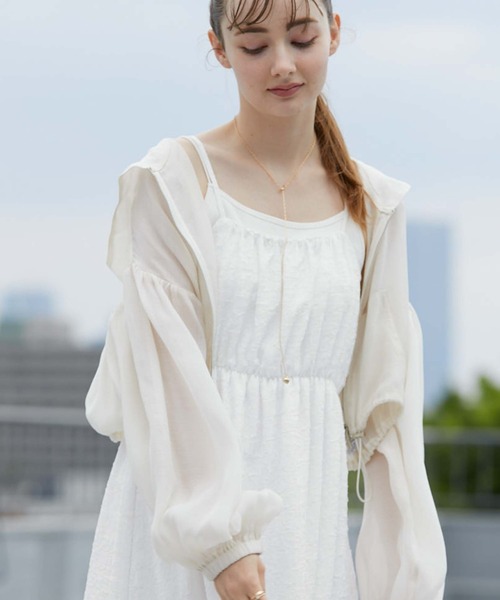 archives（アルシーヴ）の「シアーショートフーディ（その他アウター・レディース・アイボリー/ブラック/グレー/ブルーグレー/ブラウン・MEDIUM）」の8枚目の写真