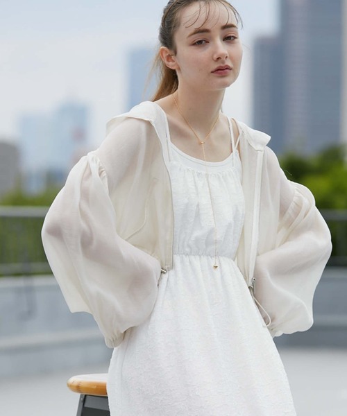 archives（アルシーヴ）の「シアーショートフーディ（その他アウター・レディース・アイボリー/ブラック/グレー/ブルーグレー/ブラウン・MEDIUM）」の9枚目の写真