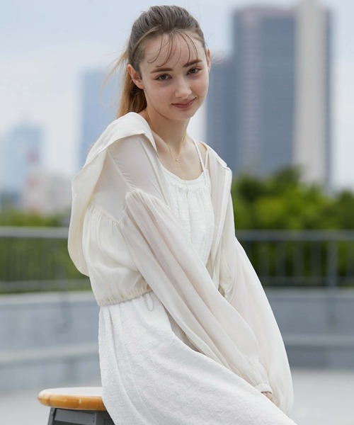 archives（アルシーヴ）の「シアーショートフーディ（その他アウター・レディース・アイボリー/ブラック/グレー/ブルーグレー/ブラウン・MEDIUM）」の10枚目の写真