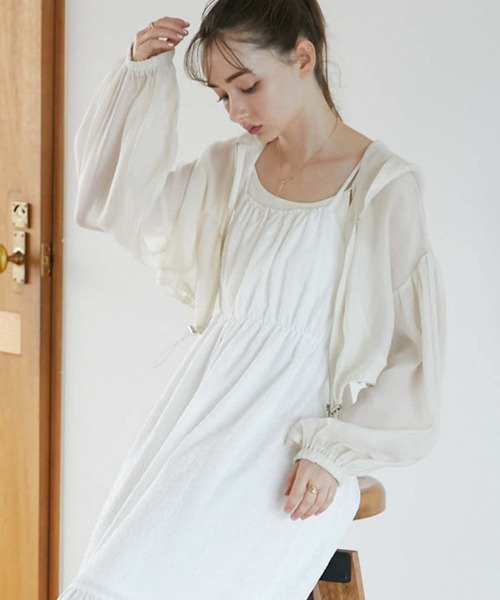 archives（アルシーヴ）の「シアーショートフーディ（その他アウター・レディース・アイボリー/ブラック/グレー/ブルーグレー/ブラウン・MEDIUM）」の15枚目の写真