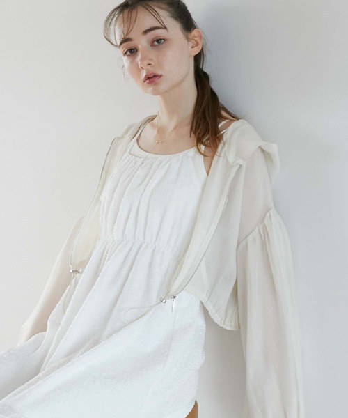 archives（アルシーヴ）の「シアーショートフーディ（その他アウター・レディース・アイボリー/ブラック/グレー/ブルーグレー/ブラウン・MEDIUM）」の14枚目の写真