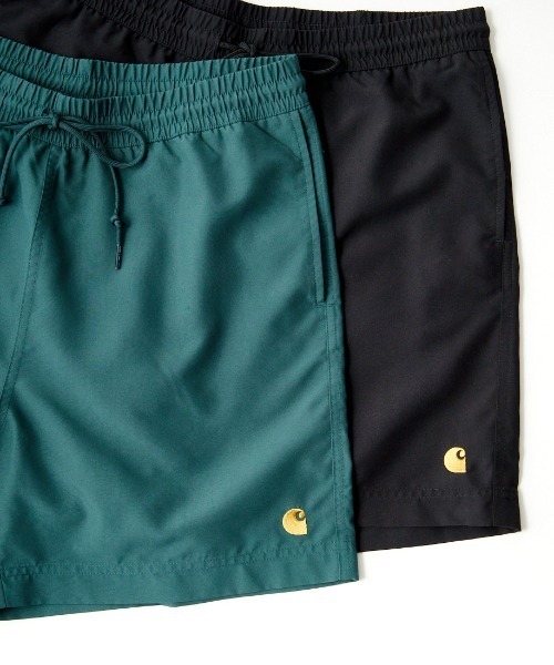 Carhartt WIP（カーハートダブリューアイピー）の「[carhartt WIP/カーハートダブリューアイピー] CHASE ワンポイントロゴ スイムショートパンツ（その他パンツ・メンズ・グリーン/ブラック・M/L）」の6枚目の写真