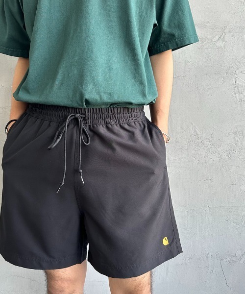 Carhartt WIP（カーハートダブリューアイピー）の「[carhartt WIP/カーハートダブリューアイピー] CHASE ワンポイントロゴ スイムショートパンツ（その他パンツ・メンズ・グリーン/ブラック・M/L）」の4枚目の写真