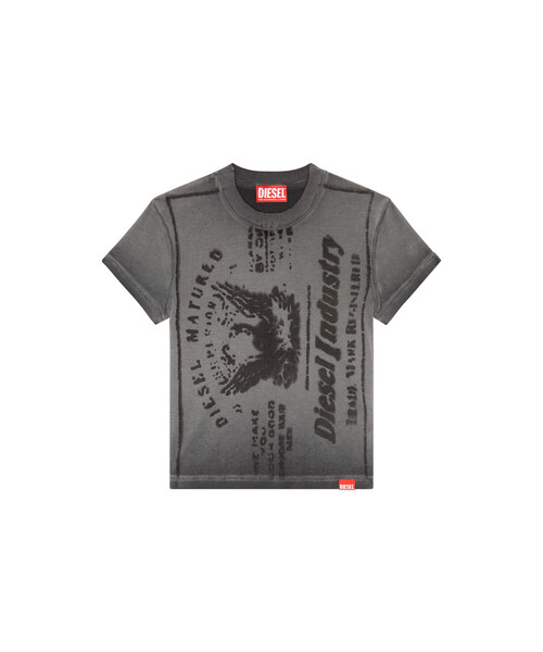 DIESEL 半袖 グレー Ｔシャツ DIESEL ディーゼル Tシャツ シャツ アンダーウェア 半袖 丸首