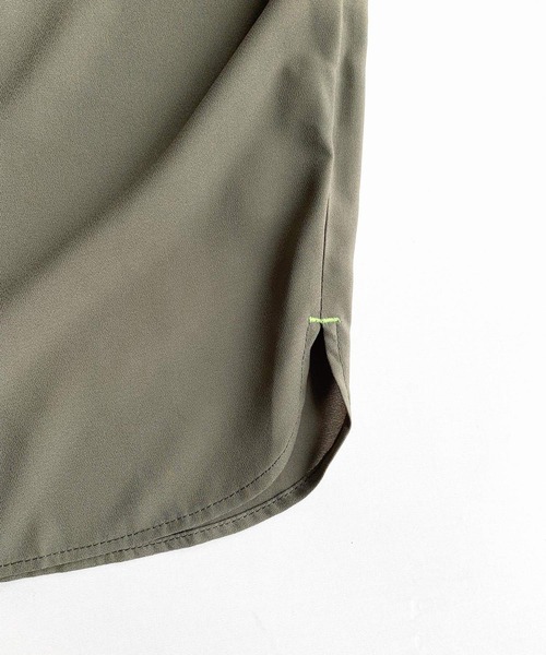 Q（キュー）の「ドルマンリブ５分袖トップス（シャツ/ブラウス・レディース・ブラック/オリーブ・MEDIUM）」の8枚目の写真