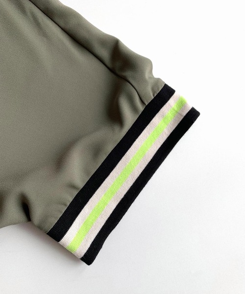 Q（キュー）の「ドルマンリブ５分袖トップス（シャツ/ブラウス・レディース・ブラック/オリーブ・MEDIUM）」の10枚目の写真