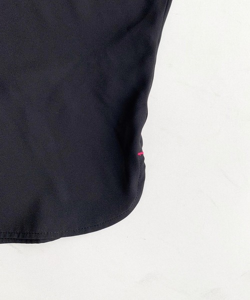 Q（キュー）の「ドルマンリブ５分袖トップス（シャツ/ブラウス・レディース・ブラック/オリーブ・MEDIUM）」の9枚目の写真