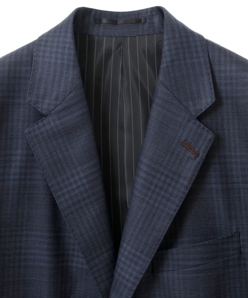 MEN'S BIGI（メンズビギ）の「ブライトインディゴ調チェックストレッチスーツセットアップ＜同素材ベストあり＞（セットアップ・メンズ・ネイビー・01/02/03/04）」の17枚目の写真