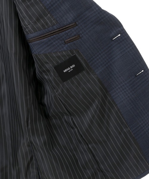 MEN'S BIGI（メンズビギ）の「ブライトインディゴ調チェックストレッチスーツセットアップ＜同素材ベストあり＞（セットアップ・メンズ・ネイビー・01/02/03/04）」の3枚目の写真