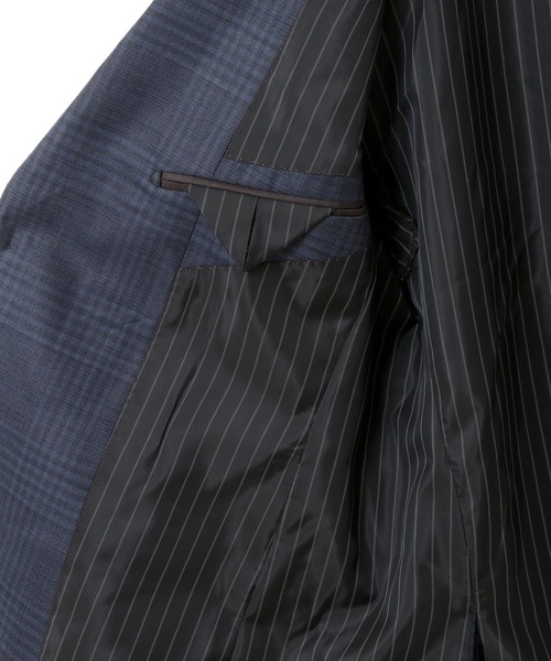 MEN'S BIGI（メンズビギ）の「ブライトインディゴ調チェックストレッチスーツセットアップ＜同素材ベストあり＞（セットアップ・メンズ・ネイビー・01/02/03/04）」の9枚目の写真