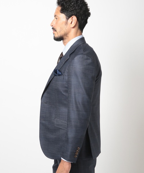 MEN'S BIGI（メンズビギ）の「ブライトインディゴ調チェックストレッチスーツセットアップ＜同素材ベストあり＞（セットアップ・メンズ・ネイビー・01/02/03/04）」の14枚目の写真