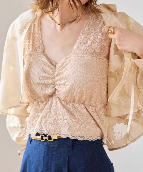 MAJESTIC LEGON（マジェスティックレゴン）の「カップ付きレースインナー（タンクトップ・レディース・ベージュ/アイボリー/ブラック・MEDIUM）」の5枚目の写真