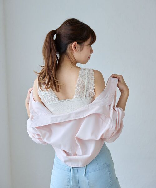 MAJESTIC LEGON（マジェスティックレゴン）の「カップ付きレースインナー（タンクトップ・レディース・ベージュ/アイボリー/ブラック・MEDIUM）」の7枚目の写真