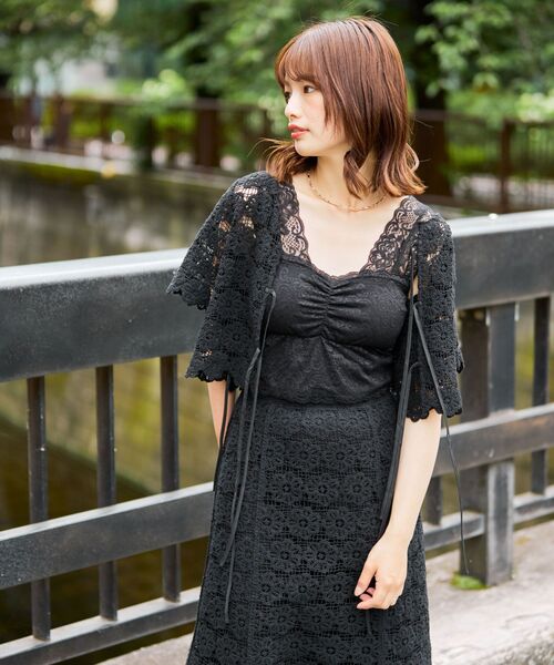 MAJESTIC LEGON（マジェスティックレゴン）の「カップ付きレースインナー（タンクトップ・レディース・ベージュ/アイボリー/ブラック・MEDIUM）」の8枚目の写真