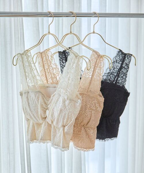 MAJESTIC LEGON（マジェスティックレゴン）の「カップ付きレースインナー（タンクトップ・レディース・ベージュ/アイボリー/ブラック・MEDIUM）」の11枚目の写真