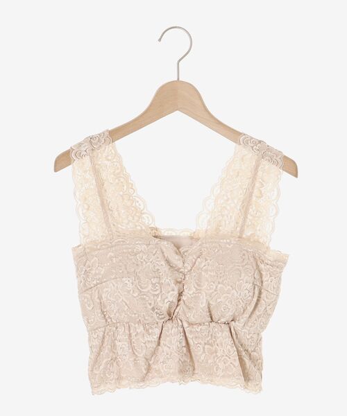 MAJESTIC LEGON（マジェスティックレゴン）の「カップ付きレースインナー（タンクトップ・レディース・ベージュ/アイボリー/ブラック・MEDIUM）」の13枚目の写真