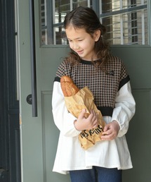 trois lapins kp | 千鳥Wジャガードチュニック(120~160cm)(Tシャツ/カットソー)