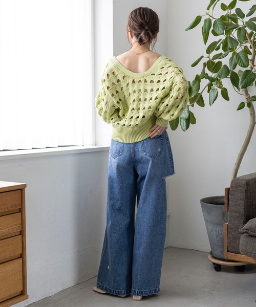 RAGEBLUE(レイジブルー)の「フラワー刺繍/DABOクラッシュデニム(デニムパンツ・レディース・ブルー/ネイビー/ブラック・FREE)」の8枚目の写真