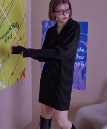 パフスリーブポロニットワンピース