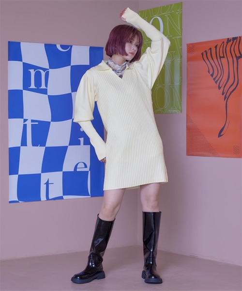 miette（ミエット）の「ﾊﾟﾌｽﾘｰﾌﾞﾎﾟﾛﾆｯﾄﾜﾝﾋﾟｰｽ（ワンピース・レディース・アイボリー/レッド/ブラック・FREE）」の4枚目の写真