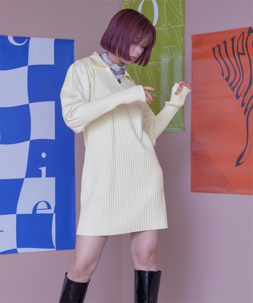 miette（ミエット）の「ﾊﾟﾌｽﾘｰﾌﾞﾎﾟﾛﾆｯﾄﾜﾝﾋﾟｰｽ（ワンピース・レディース・アイボリー/レッド/ブラック・FREE）」の6枚目の写真