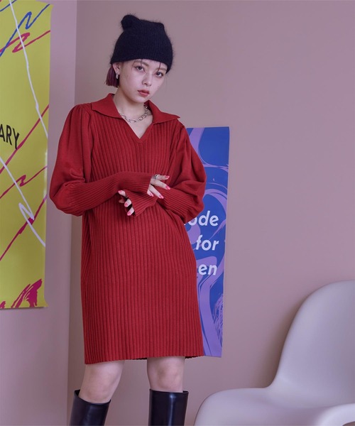 miette（ミエット）の「ﾊﾟﾌｽﾘｰﾌﾞﾎﾟﾛﾆｯﾄﾜﾝﾋﾟｰｽ（ワンピース・レディース・アイボリー/レッド/ブラック・FREE）」の9枚目の写真