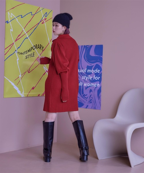miette（ミエット）の「ﾊﾟﾌｽﾘｰﾌﾞﾎﾟﾛﾆｯﾄﾜﾝﾋﾟｰｽ（ワンピース・レディース・アイボリー/レッド/ブラック・FREE）」の10枚目の写真